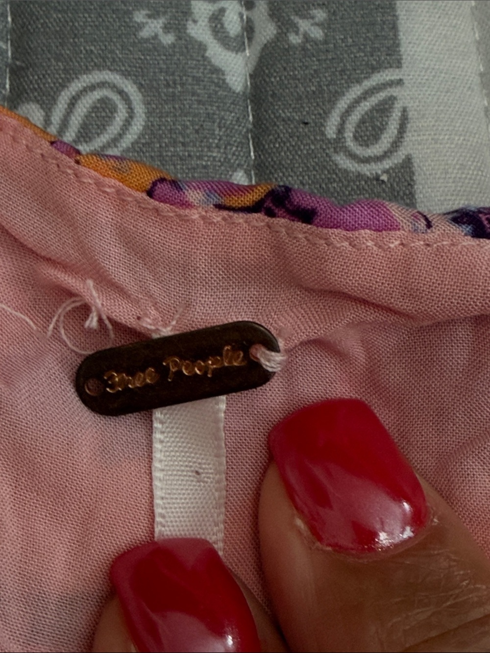 Free People Mixin It Up Mini Dress in Peach Combo - NWT - Picture 6 of 11